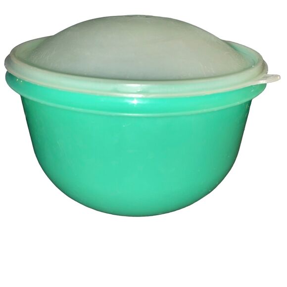 Vintage Tupperware Crisp It Lettuce Keeper Spike Jadeite Green Bowl 1424 1425 8" - Picture 8 of 10